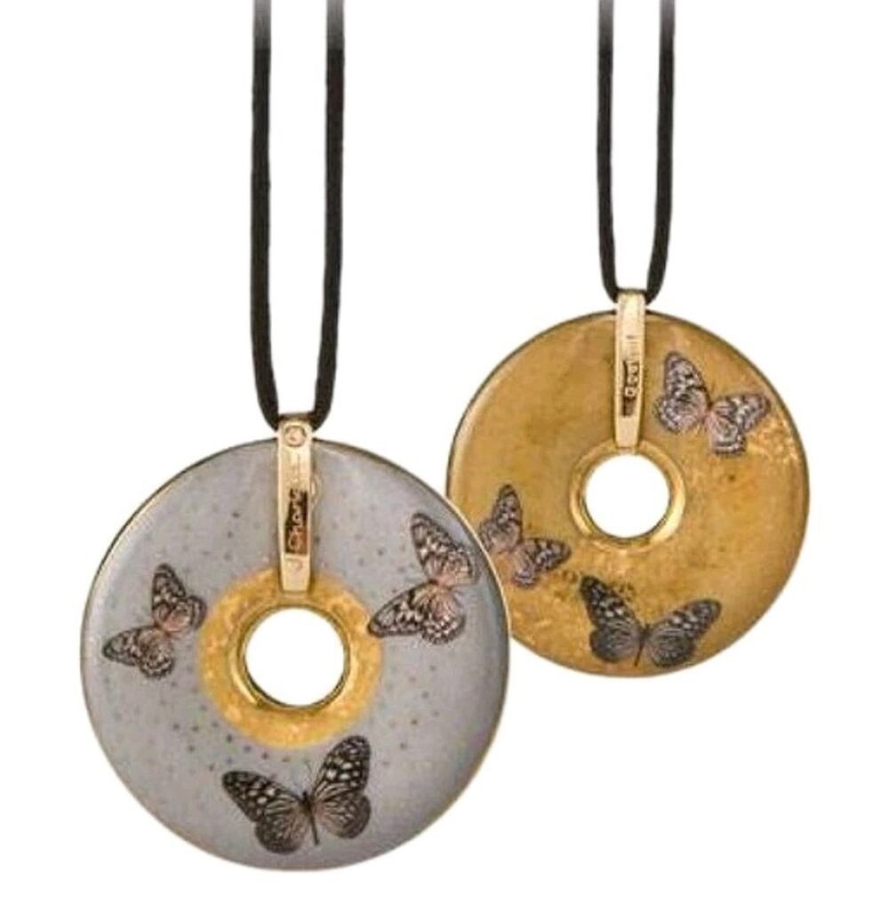 Goebel Porzellan Joanna Charlotte Pendant Necklace Butterfly Swarovski Statement